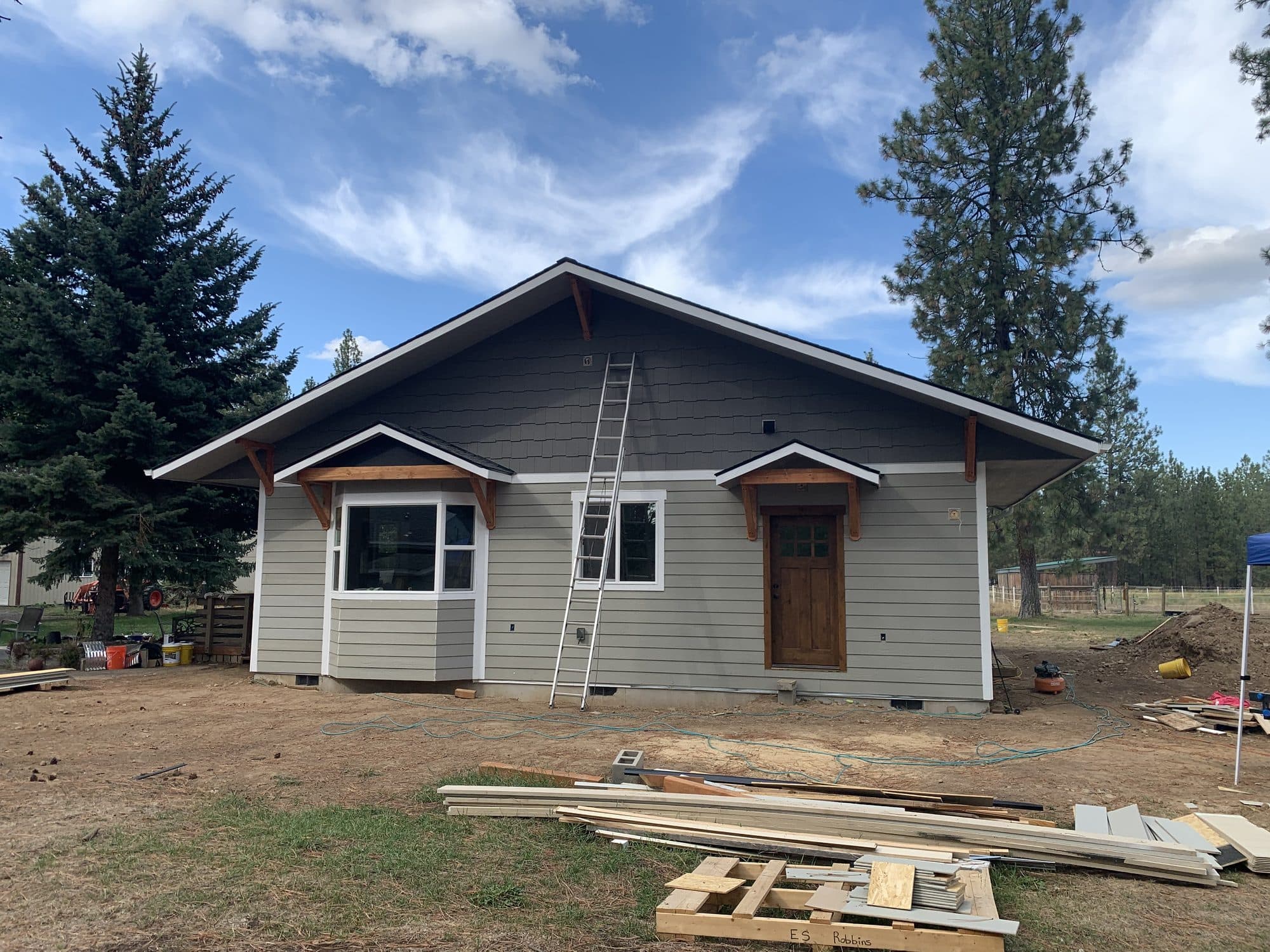 Finished home addition exterior