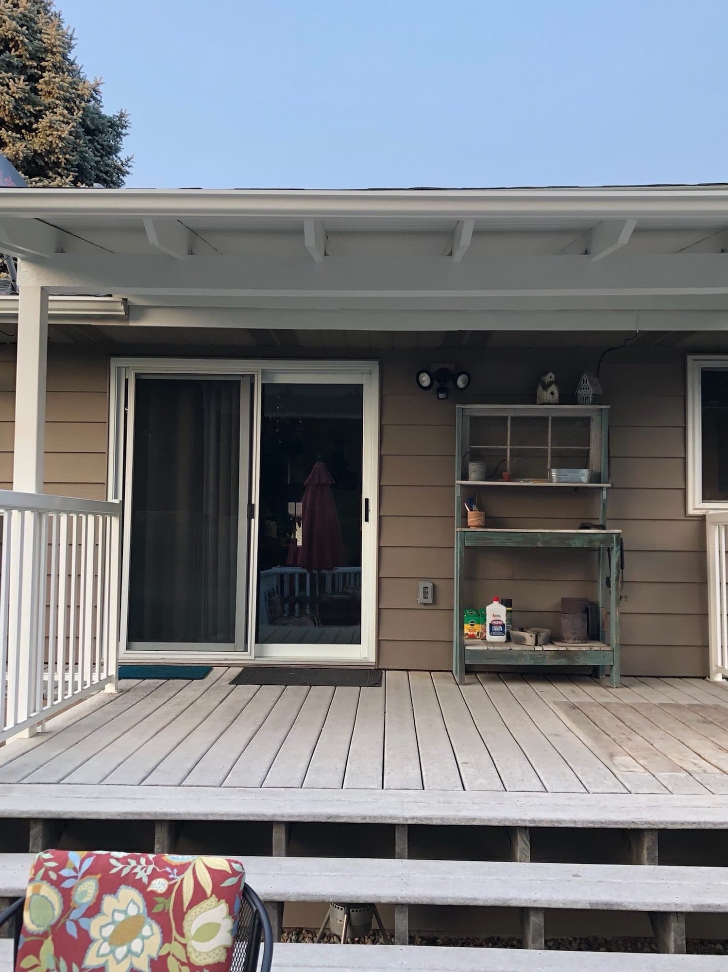 Finished covered porch and roof structure