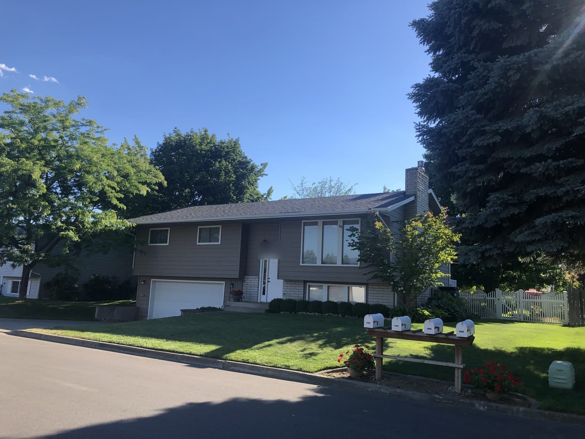 Home exterior with newly installed roof